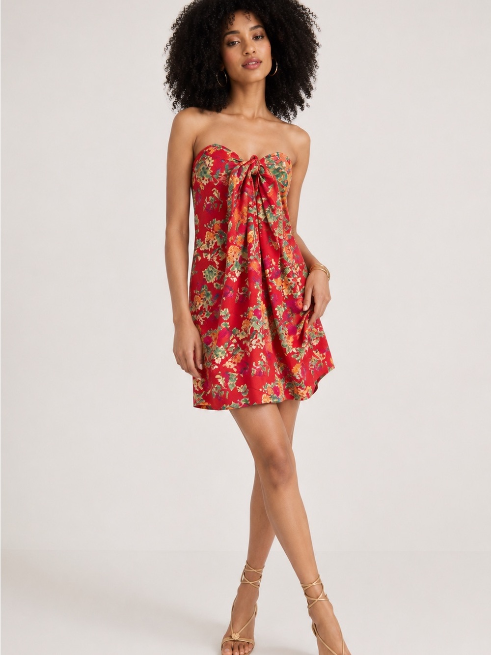 Caroline Constas Kaia Floral Strapless Mini Dress Women’s Small Bow BB